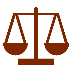 Balance à poids emblème de la justice